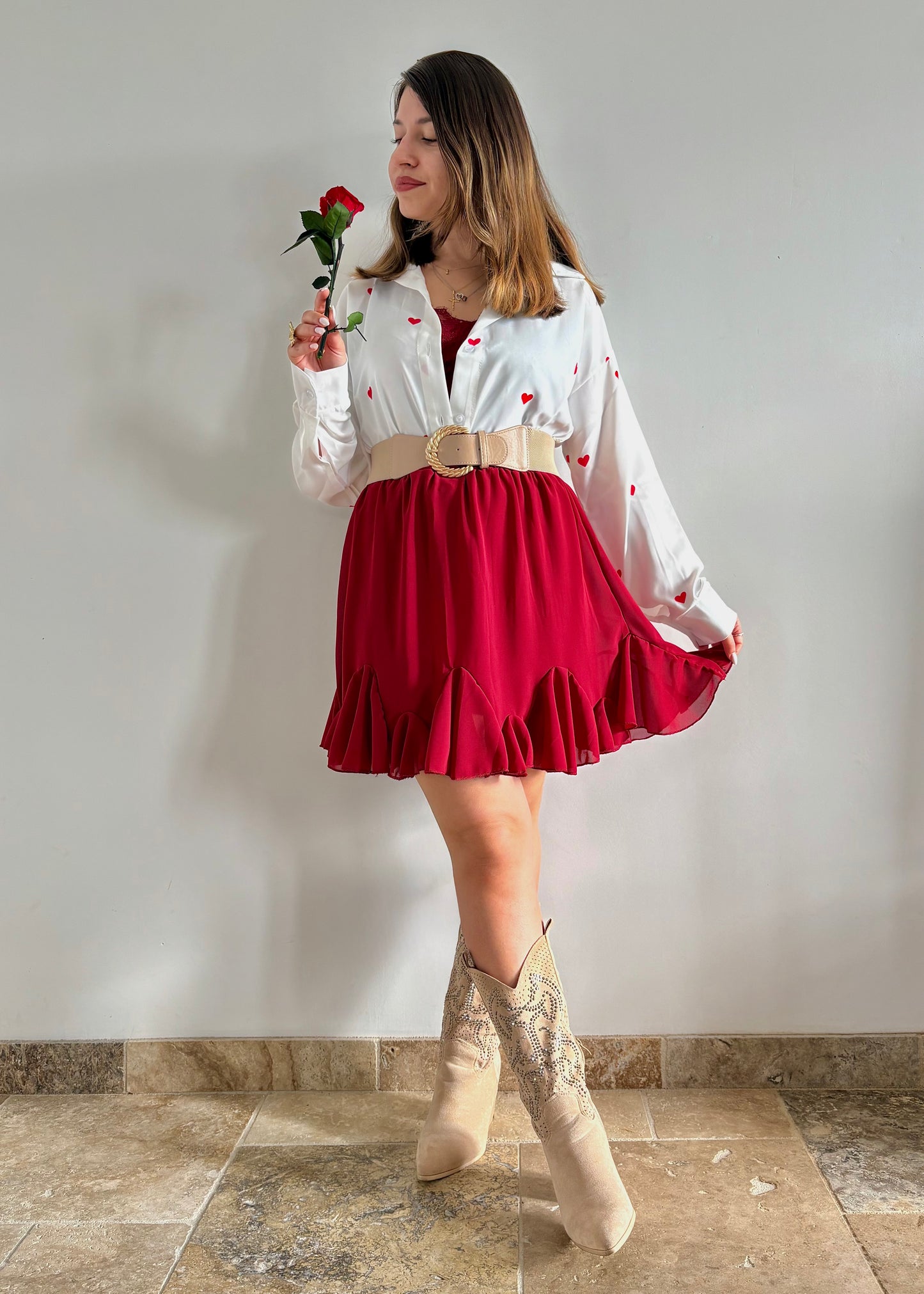 Jupe fluide à volants Léona