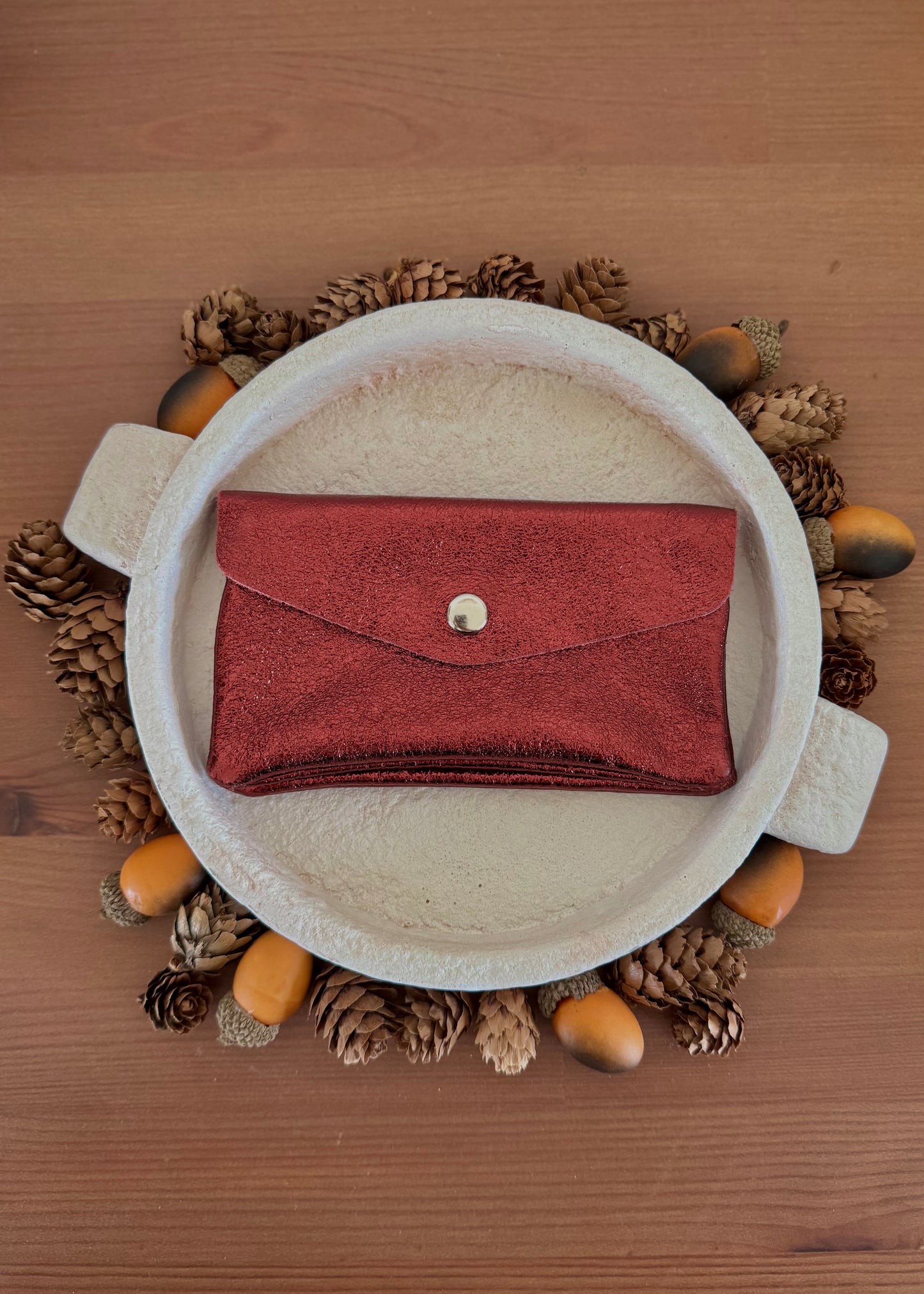 Porte Monnaie 100% cuir | irisé effet paillettes