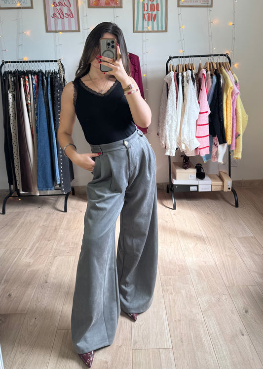 Pantalon Tailleur en Daim