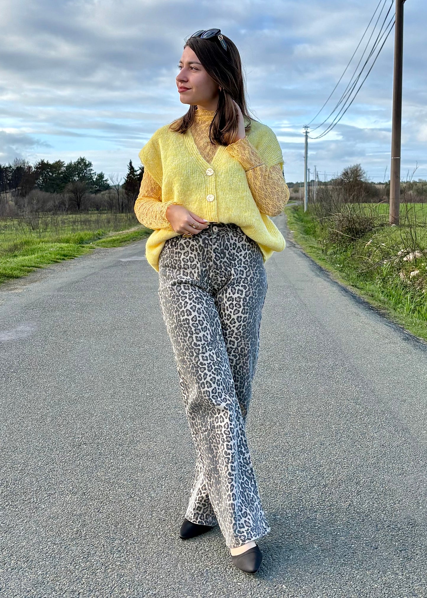 Cardigan avec top dentelle intégré