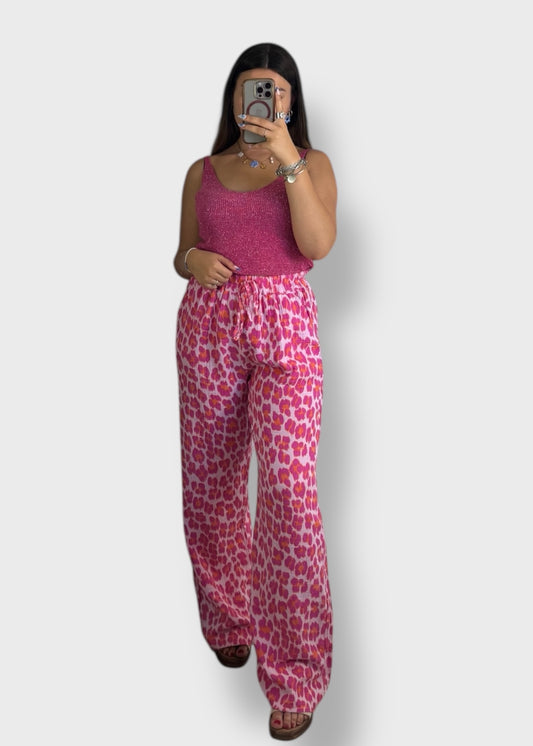 Pantalon Léopard Rose