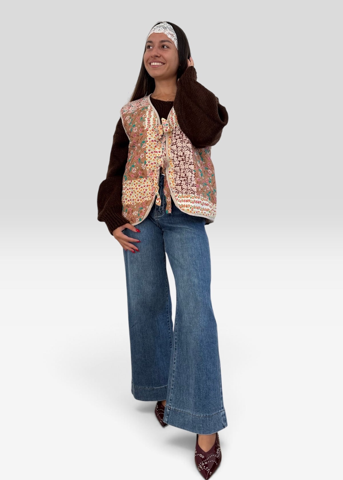 Veste sans manche à motifs