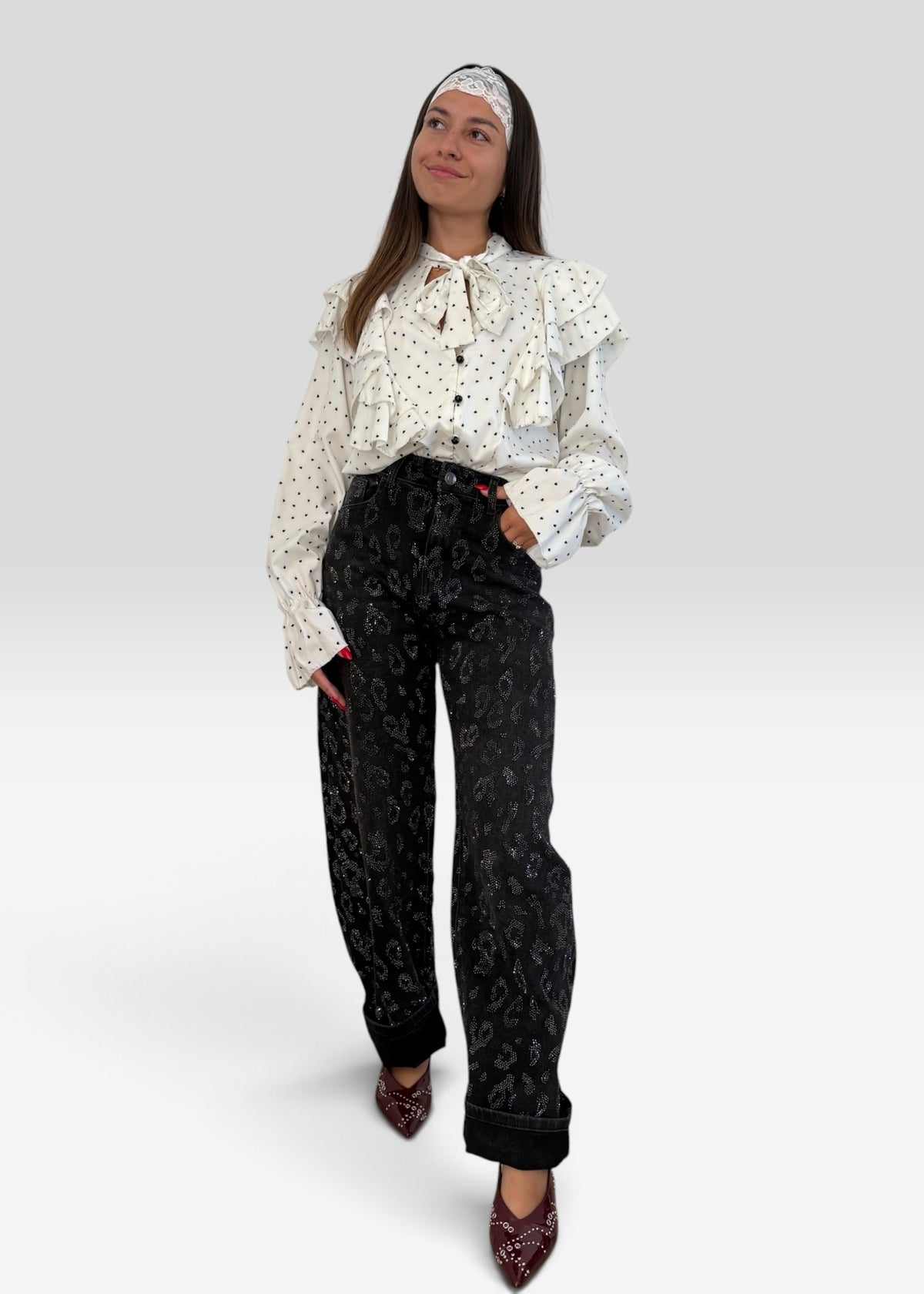 Blouse à motifs cœurs